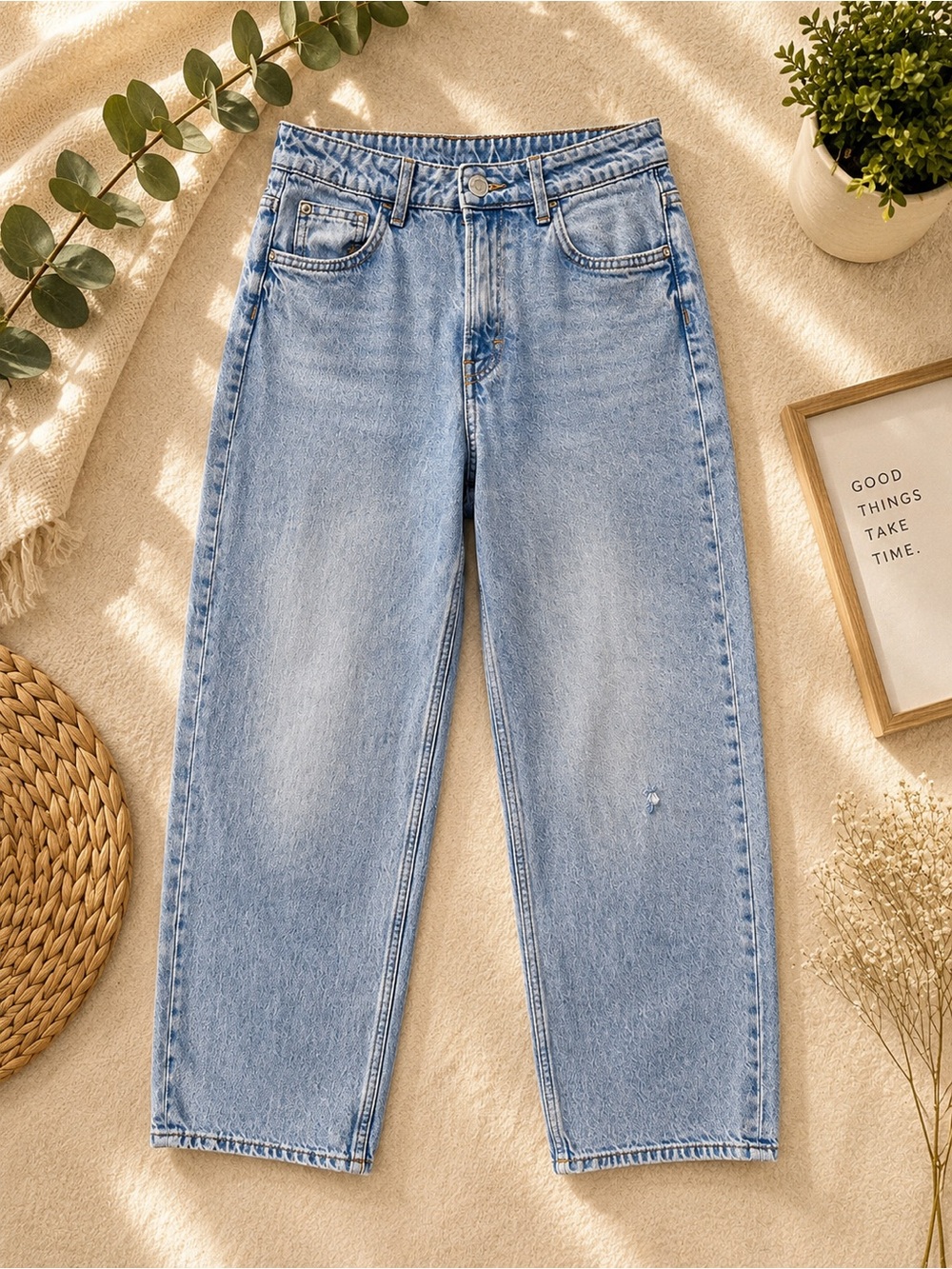 H&M Light Blue Kids Straight-Leg Jeans